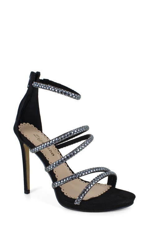 Rhinestone Strappy Stiletto Sandal (Women)