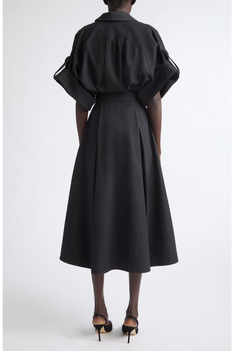 Cotton Midi Shirtdress, Alternate, color, BLACK