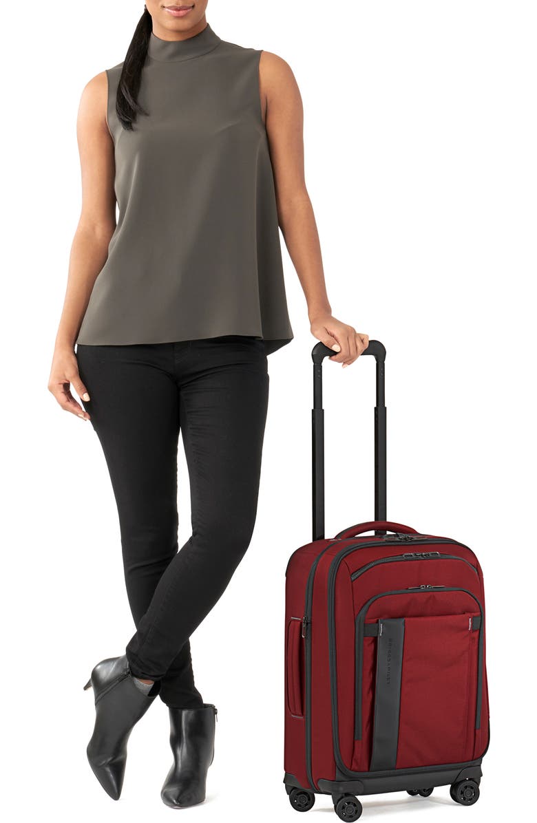 Briggs & Riley ZDX 21-Inch Expandable Spinner Suitcase, Alternate, color, Brick Red
