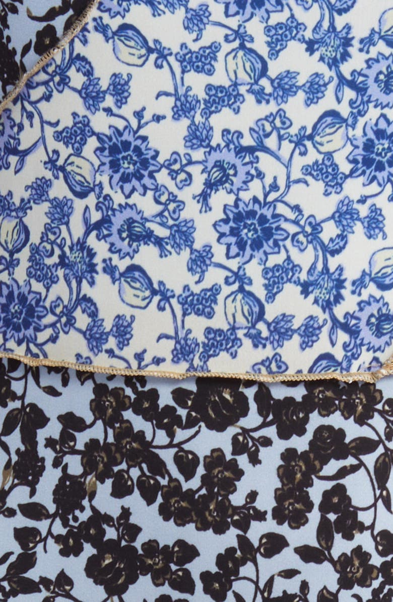 MANGO Mixed Floral Asymmetric Knit Dress, Alternate, color, 