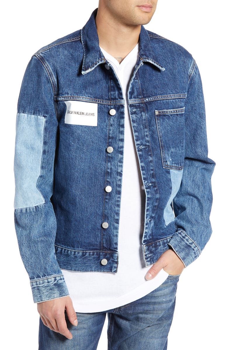 Calvin Klein Jeans Patch One-Pocket Denim Jacket, Main, color, 