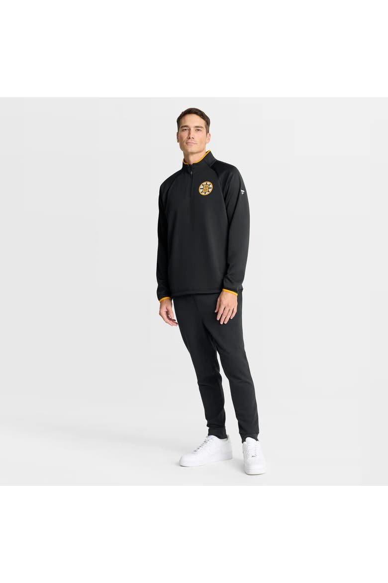 Men's Fanatics Black Boston Bruins Authentic Pro Rink Raglan Quarter-Zip Pullover, Alternate, color, Black