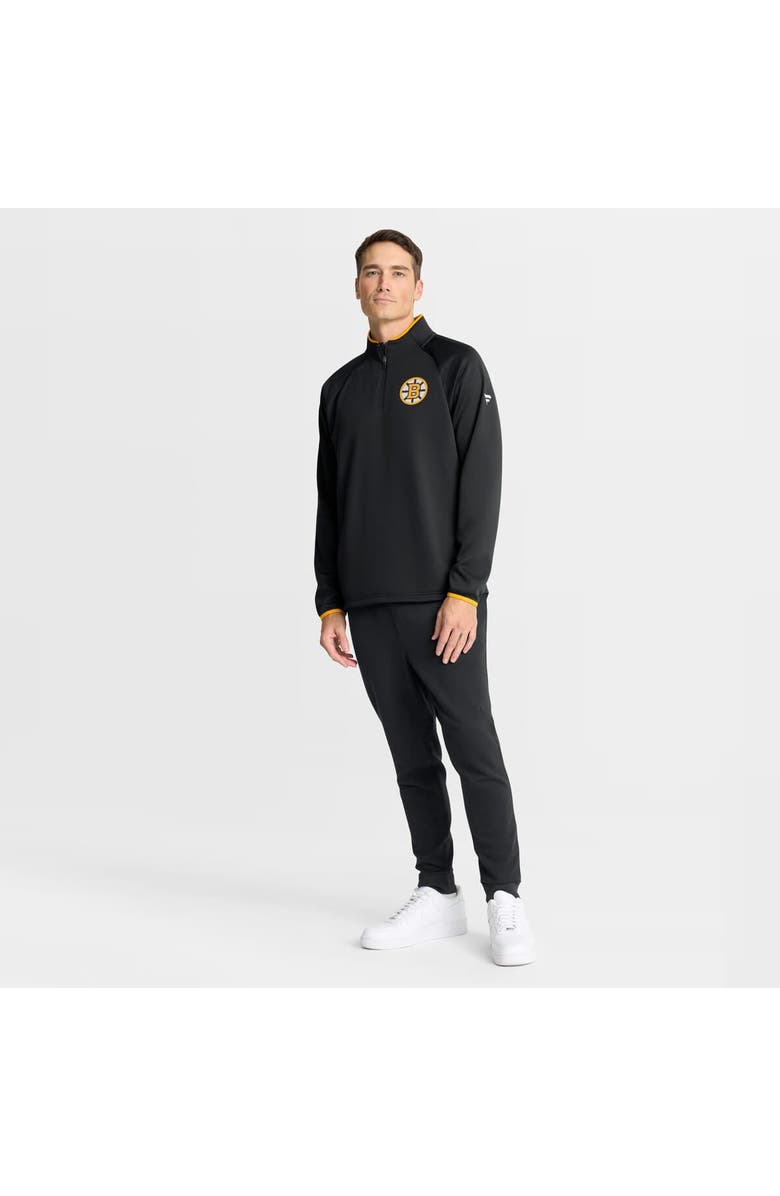 FANATICS Men
s Fanatics Black Boston Bruins Authentic Pro Rink Raglan Quarter-Zip Pullover, Alternate, color, Black
