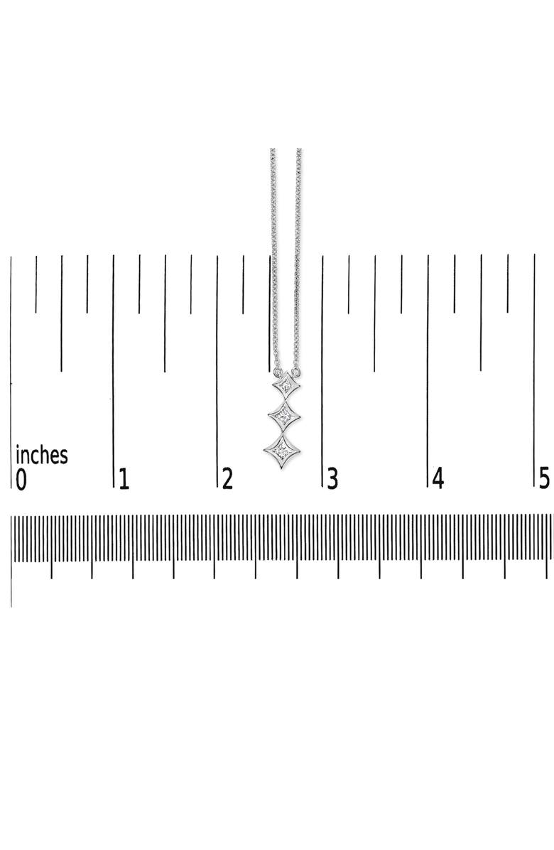 Haus of Brilliance 10K Gold 1/5 Cttw Princess Cut Diamond 3 Stone Drop Pendant Necklace, Alternate, color, White