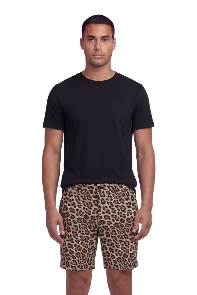Leopard Mens Flat Front Short, Main, color, LEOPARD BROWN