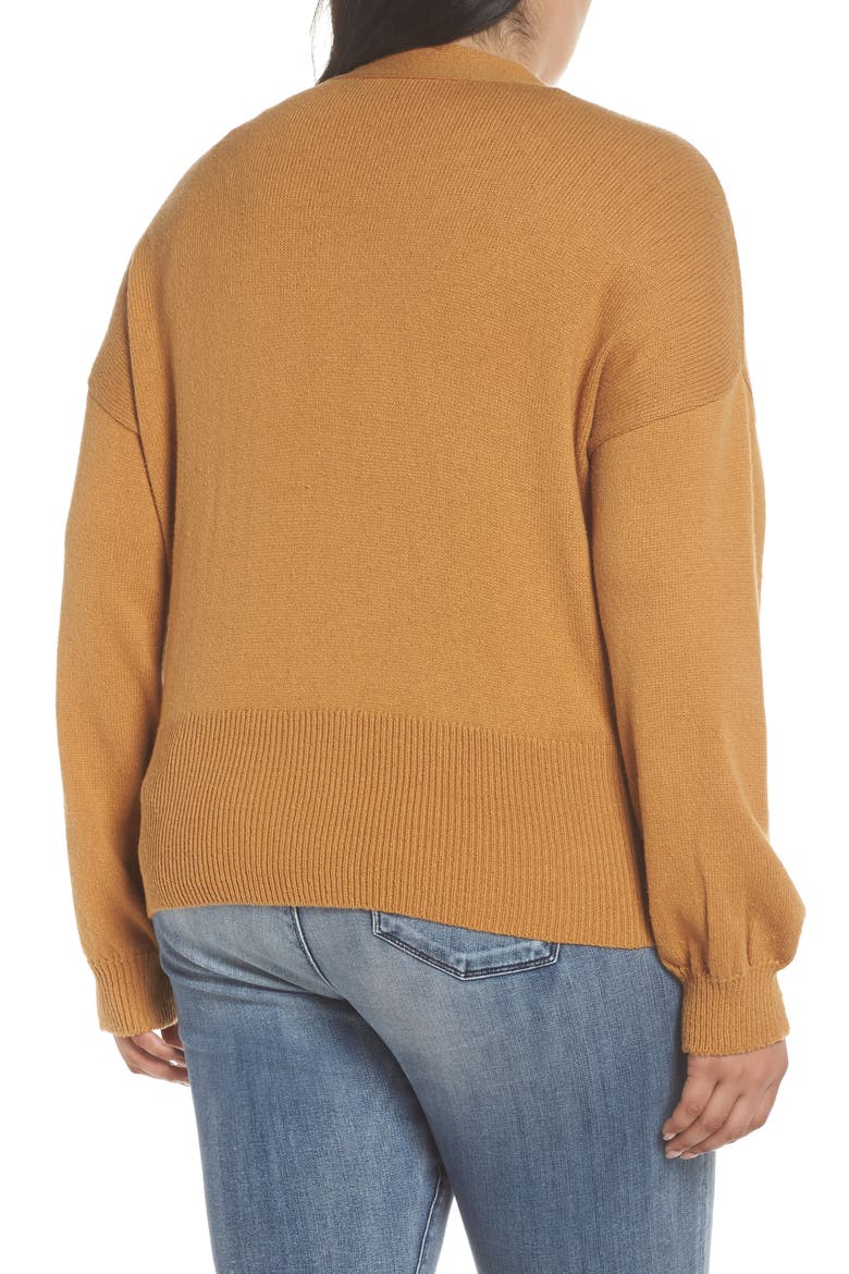 Shrunken Boyfriend Cardigan, Alternate, color, BROWN CATTAIL