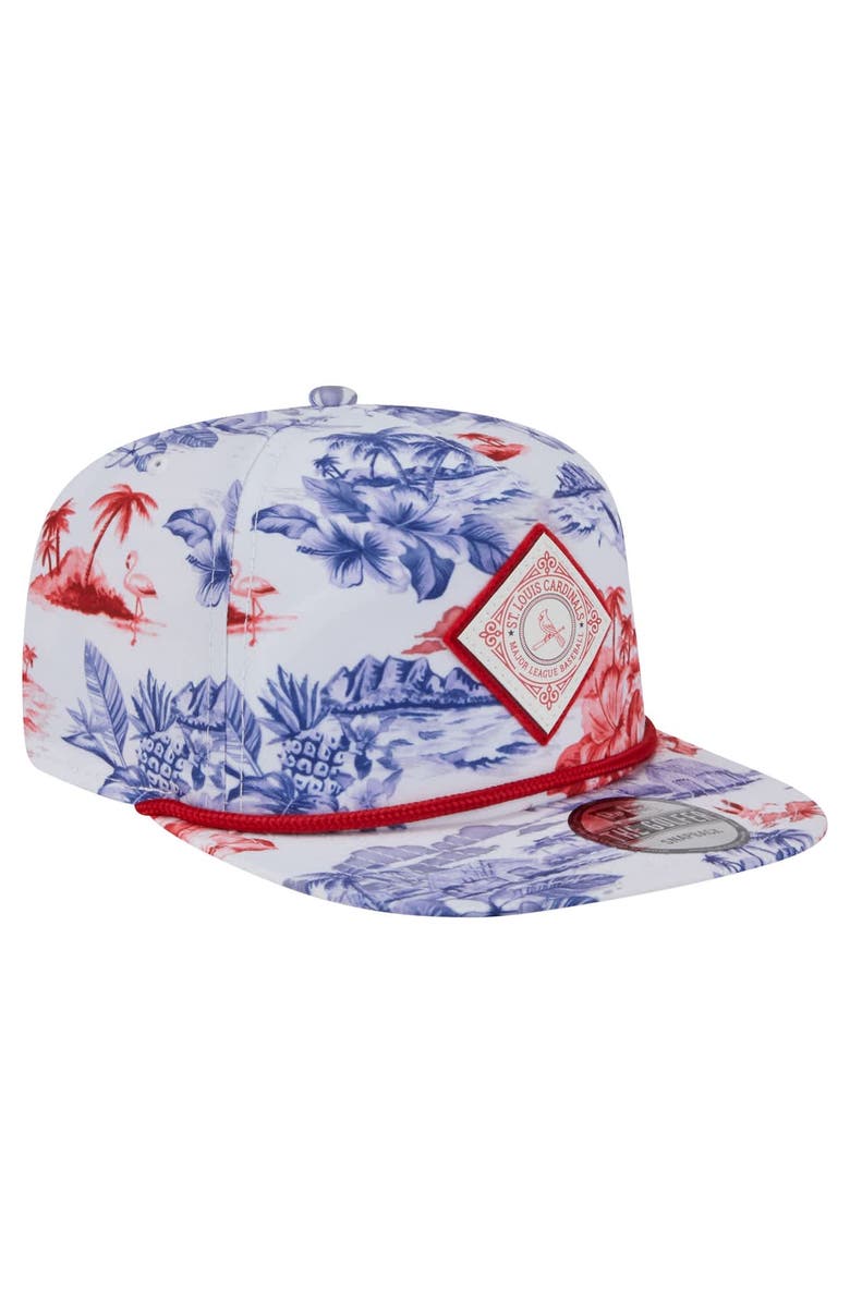 New Era Men's New Era White St. Louis Cardinals Printed Island Golfer Snapback Hat, Alternate, color, White