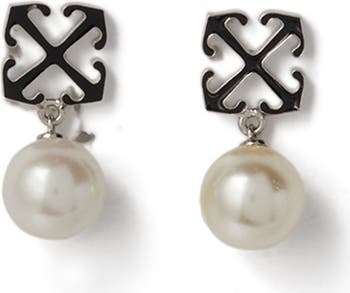 OFF WHITE Women's Black Arrow Pearl Earrings Nordstrom