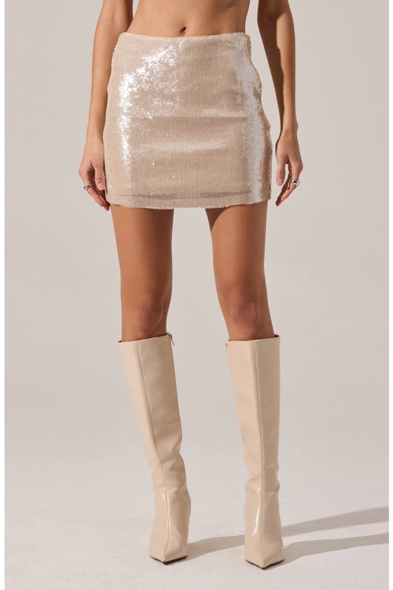 Darby Sequin Miniskirt, Main, color, CREAM
