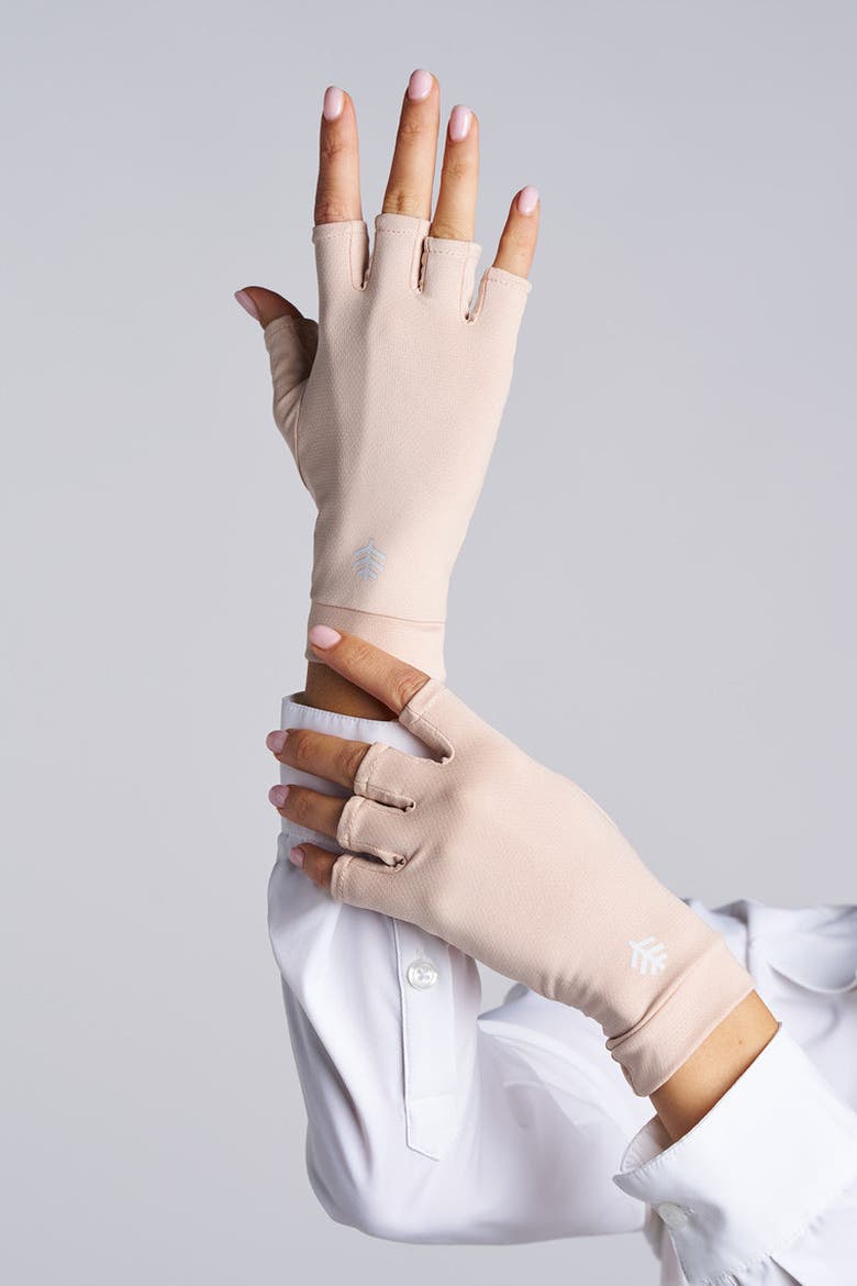 Ouray Fingerless UV Sun Gloves, UPF 50+ Sun Protection, Alternate, color, Pale Khaki