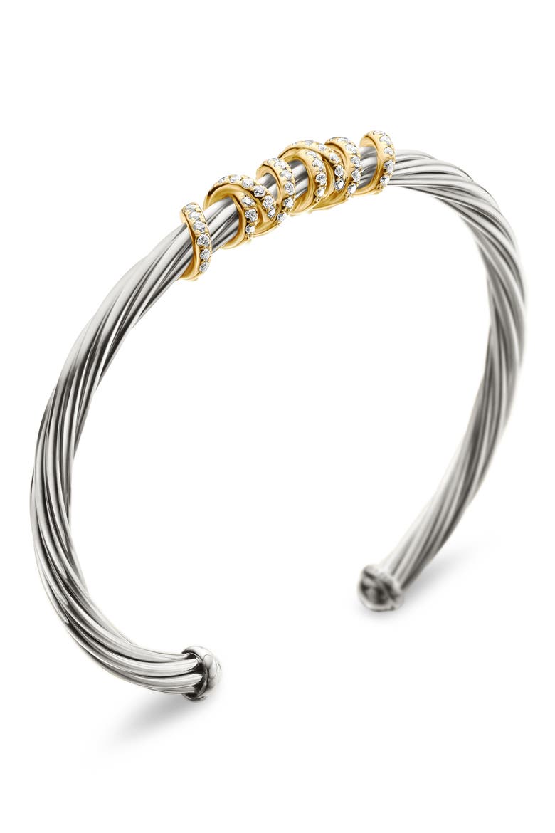 Helena Center Station Bracelet with Diamonds and 18K Gold, 4mm, Alternate, color, SILVER/ GOLD