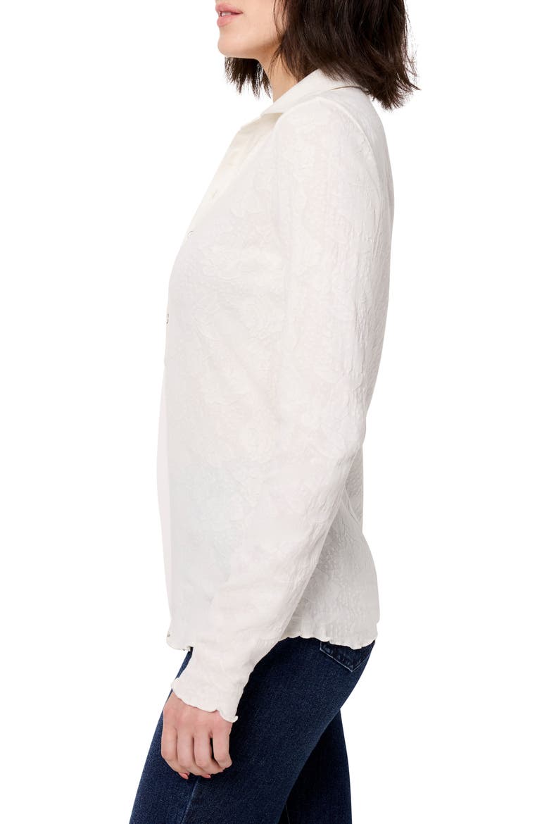 Collared Lace Jacquard Knit Top, Alternate, color, CLASSIC CREAM