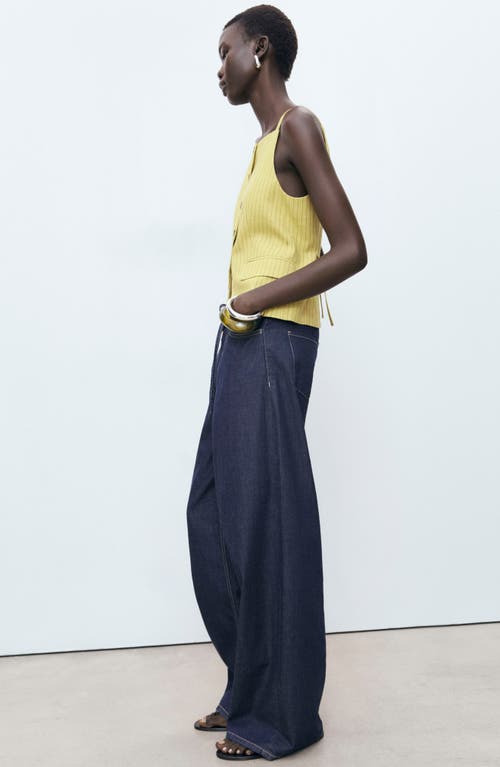 Mango Luca Stripe Vest In Yellow