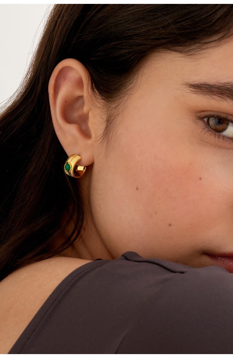 Katie Loxton 'May' Waterproof Gold Birthstone Hoop Earrings, Alternate, color, May