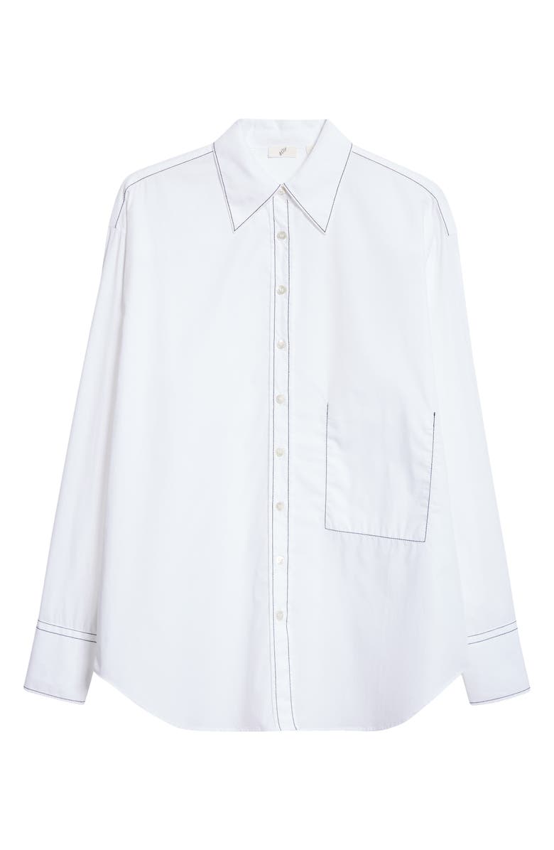 BITE Studios Contrast Stitch Organic Cotton Button-Up Shirt, Alternate, color,