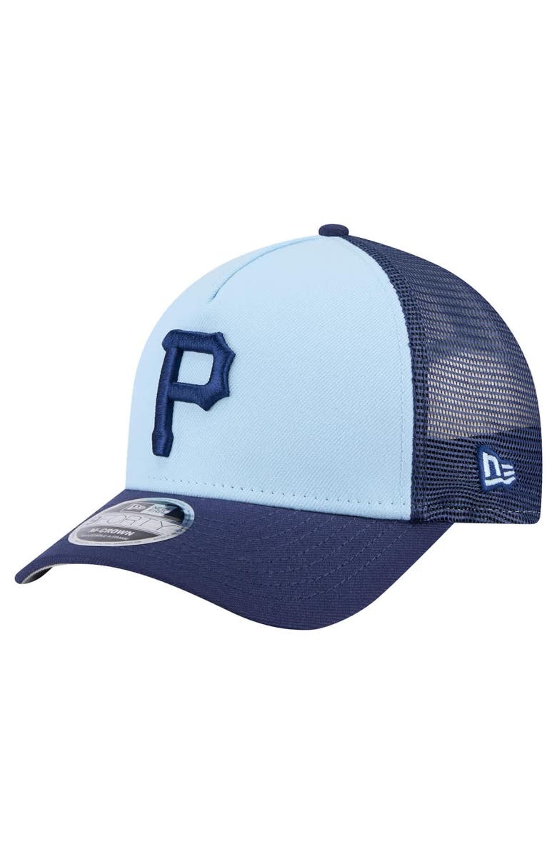 New Era Men's New Era Light Blue/Navy Pittsburgh Pirates 2-Tone Color Pack 9FORTY Adjustable Trucker Hat, Main, color, Light Blue