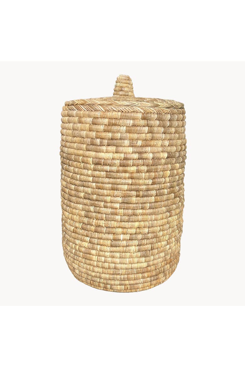 Palm Laundry/Storage Hamper with Lid, Main, color, Natural