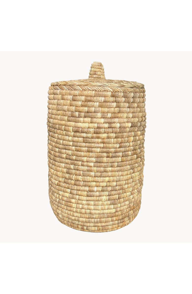 Apartment F Palm Laundry/Storage Hamper with Lid, Main, color, Natural