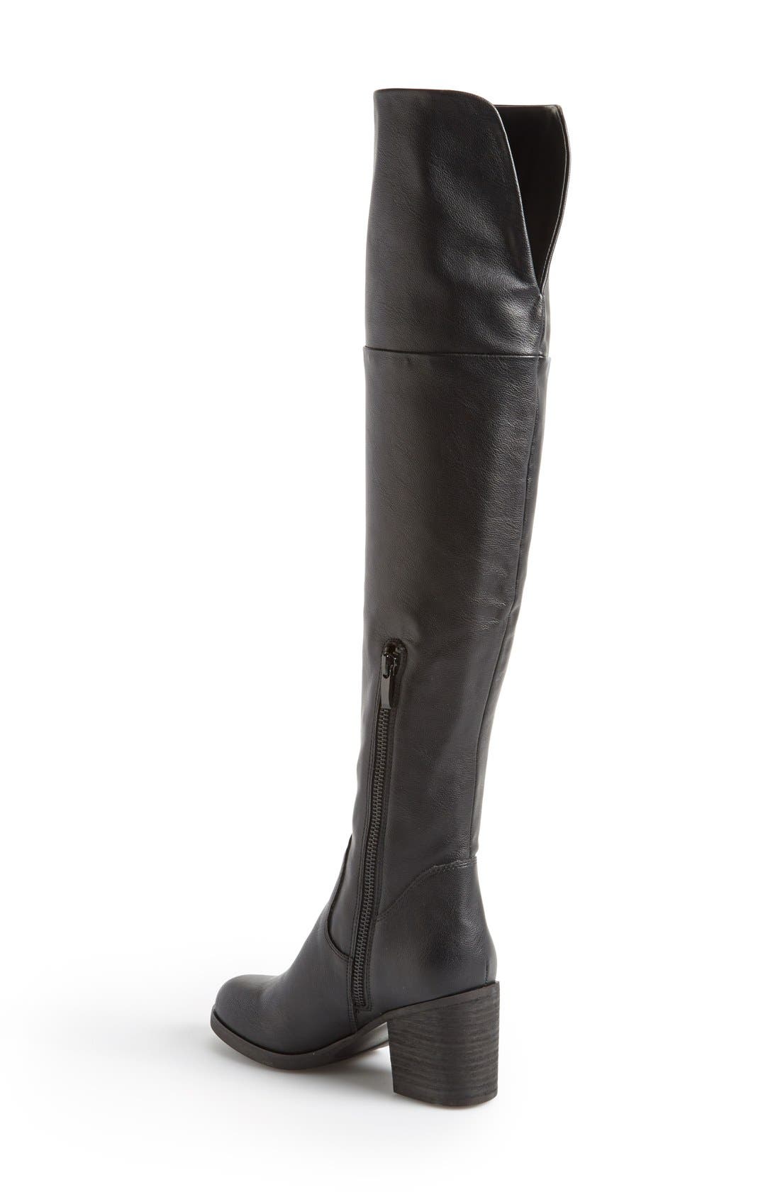 'Odyssey' Over the Knee Boot, Alternate, color, BLACK