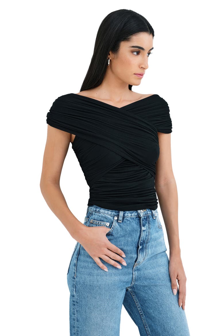 Alyssa Infinity Jersey Top, Alternate, color, BLACK