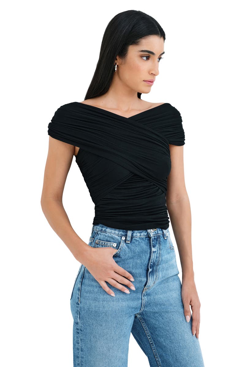 Marcella Alyssa Infinity Jersey Top, Alternate, color, Black