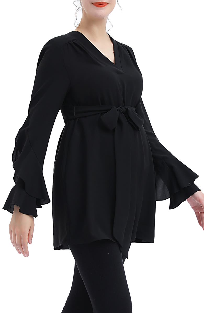 Kimi and Kai Kay Long Sleeve Belted Maternity Blouse, Alternate, color, 