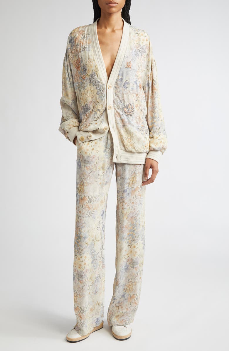 Golden Goose Journey Floral Wide Leg Pants, Alternate, color,