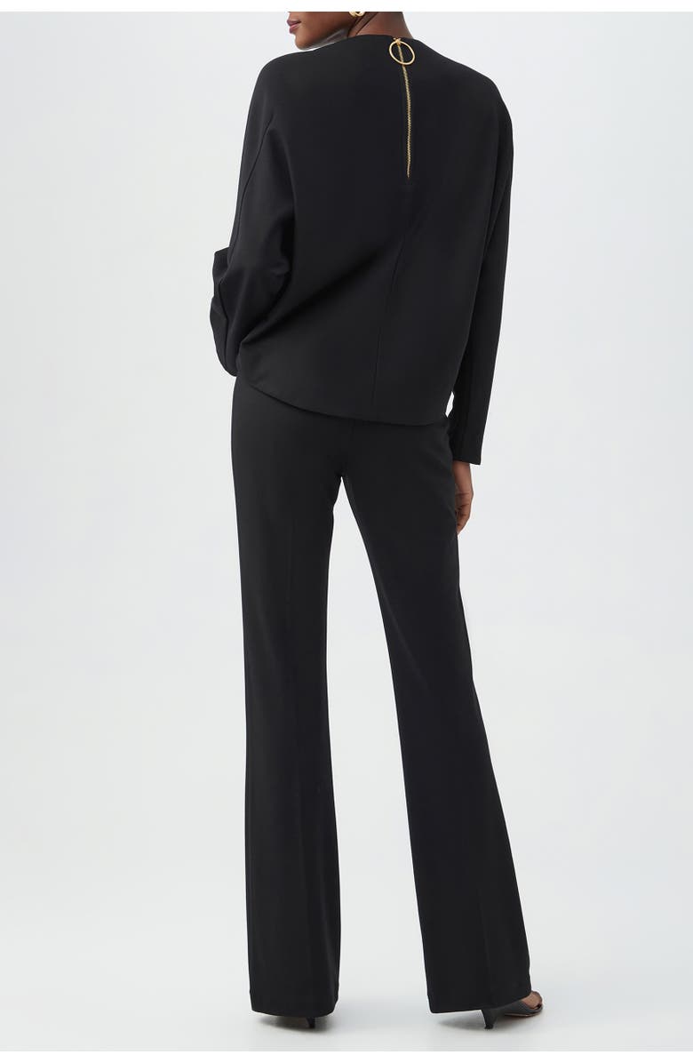 Trina Turk Marsa Long Sleeve Ponte Top, Alternate, color, Black