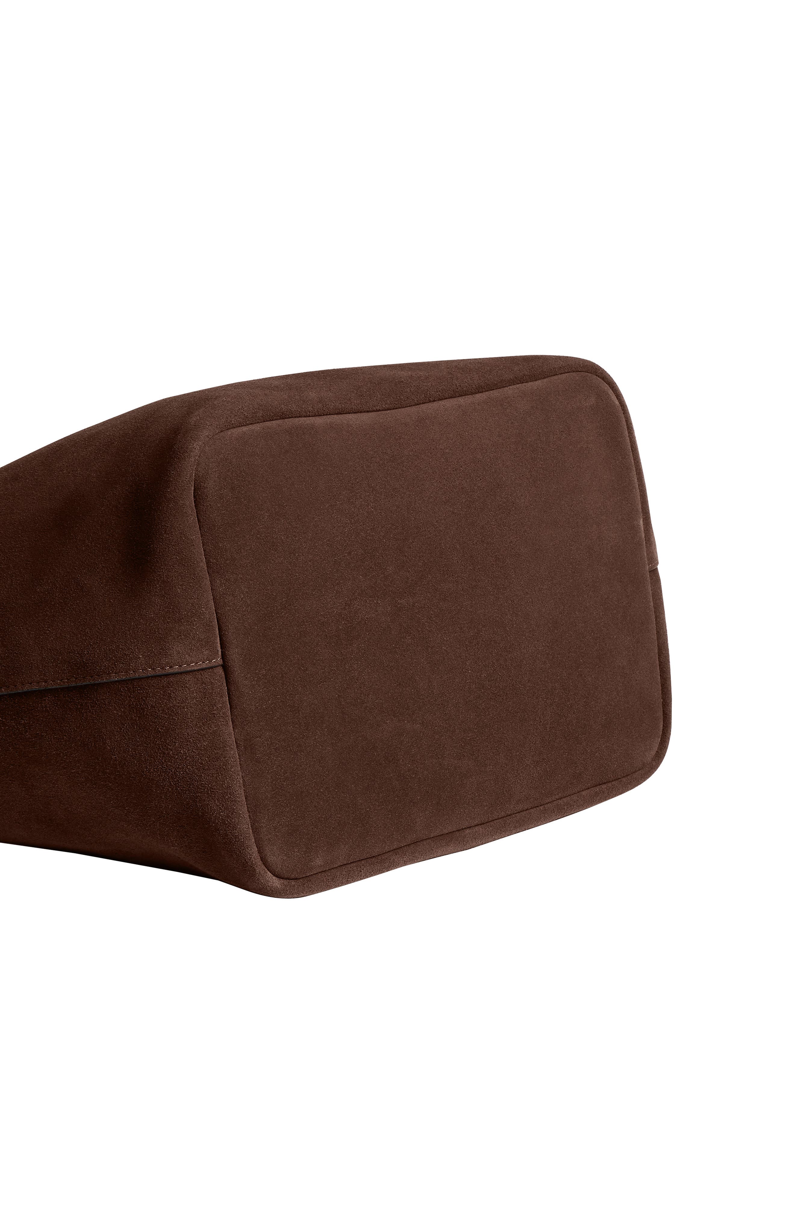 COACH Kiss-lock Frame 27 Suede Clutch, Alternate, color, Dark Chocolate