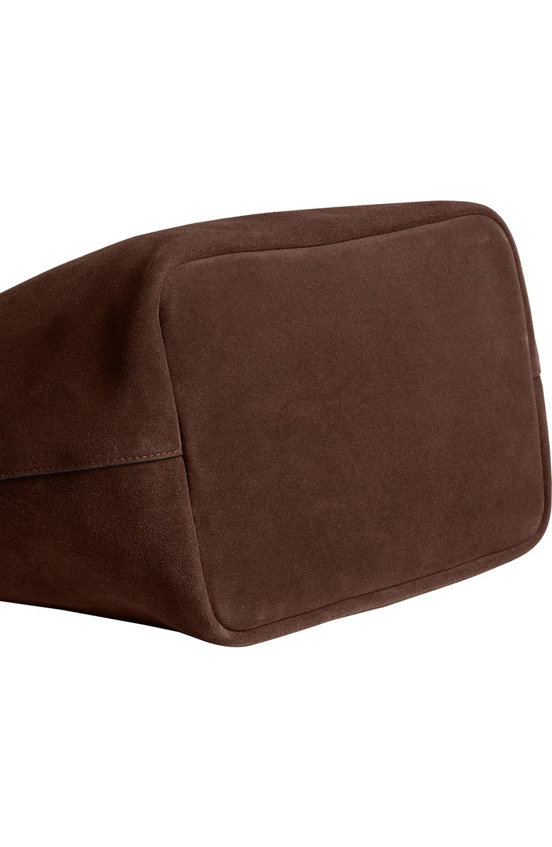 COACH Kiss-lock Frame 27 Suede Clutch, Alternate, color, Dark Chocolate