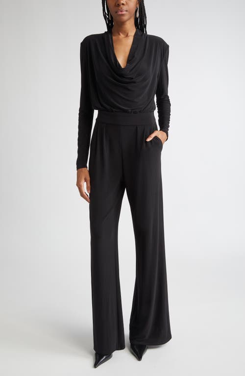 Ramy Brook Eden Cowl Neck Wide Leg Jumpsuit In Black