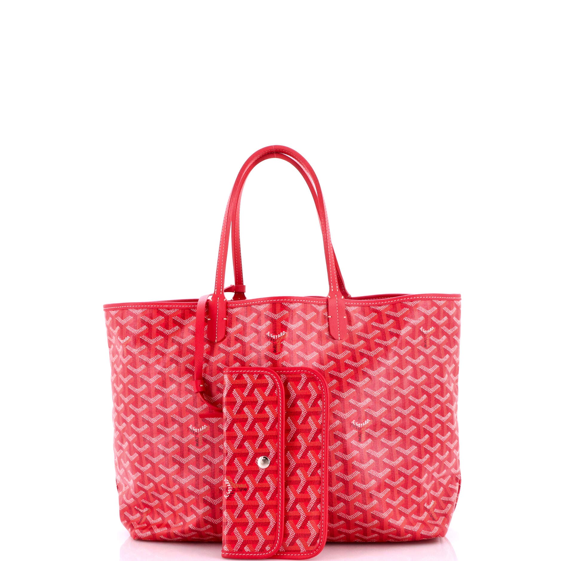Pre-Owned Goyard Saint Louis Reversible Tote Coated Canvas and Printed Canvas PM, Alternate, color, Red