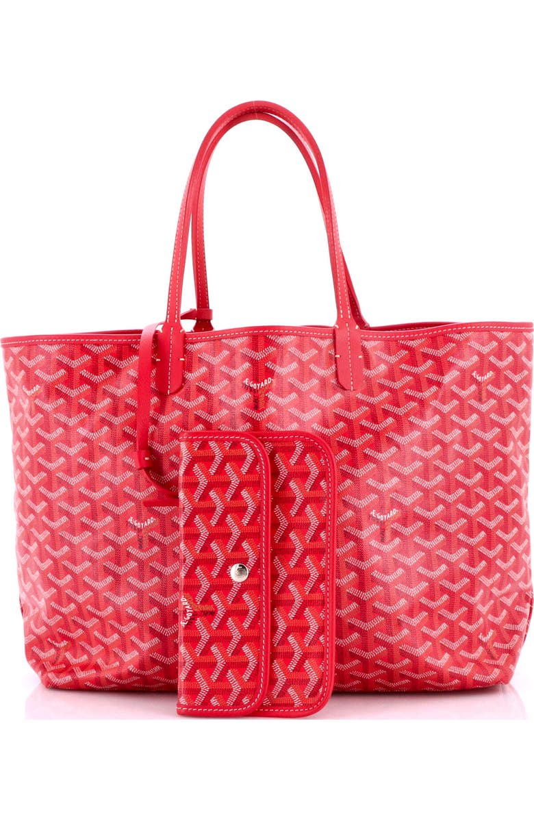 Pre-Owned Goyard Saint Louis Reversible Tote Coated Canvas and Printed Canvas PM, Alternate, color, Red
