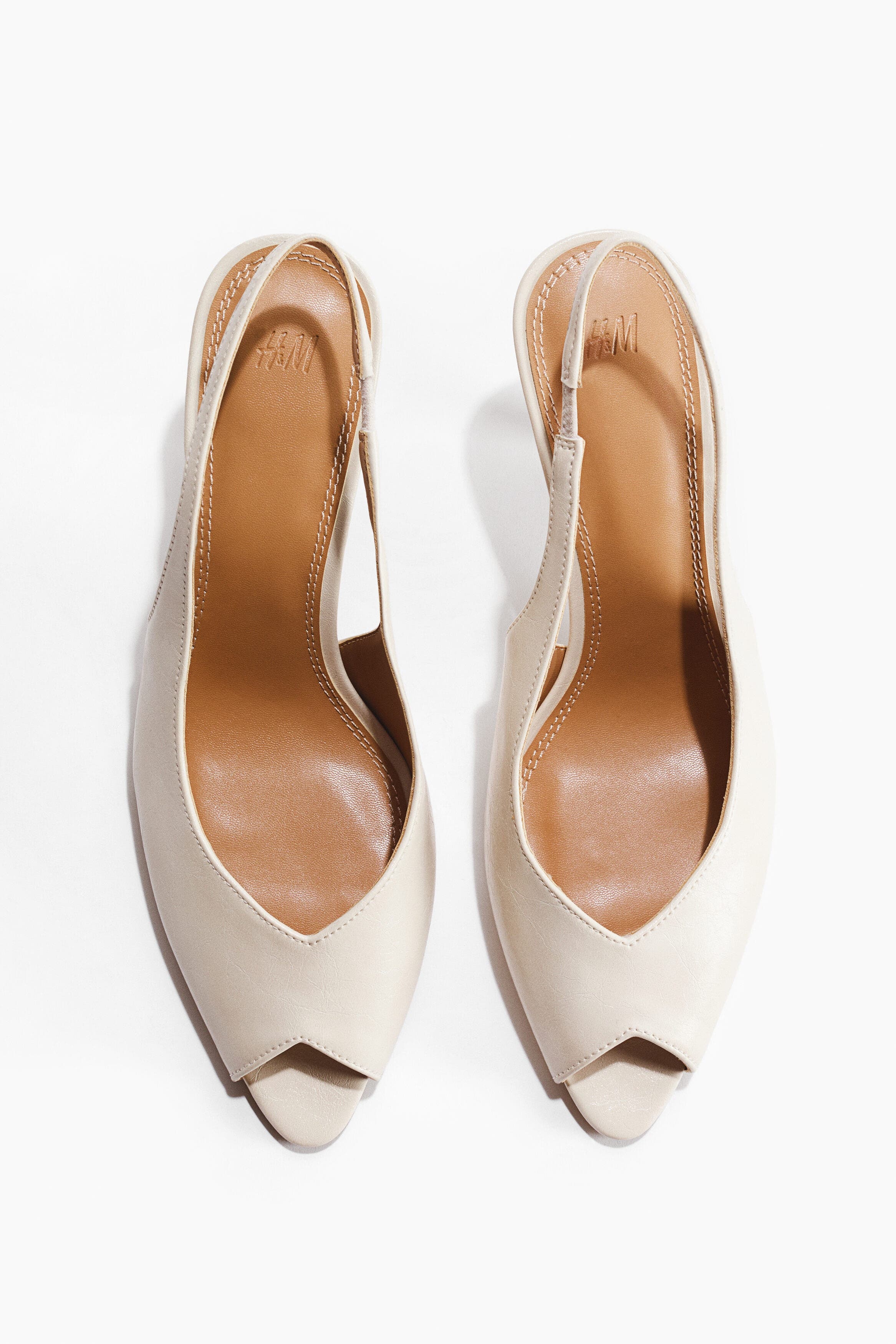 H&M Slingback pumps, Alternate, color, Cream