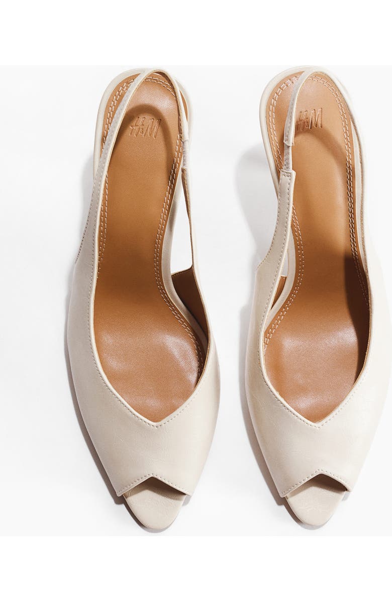 H&M Slingback pumps, Alternate, color, Cream