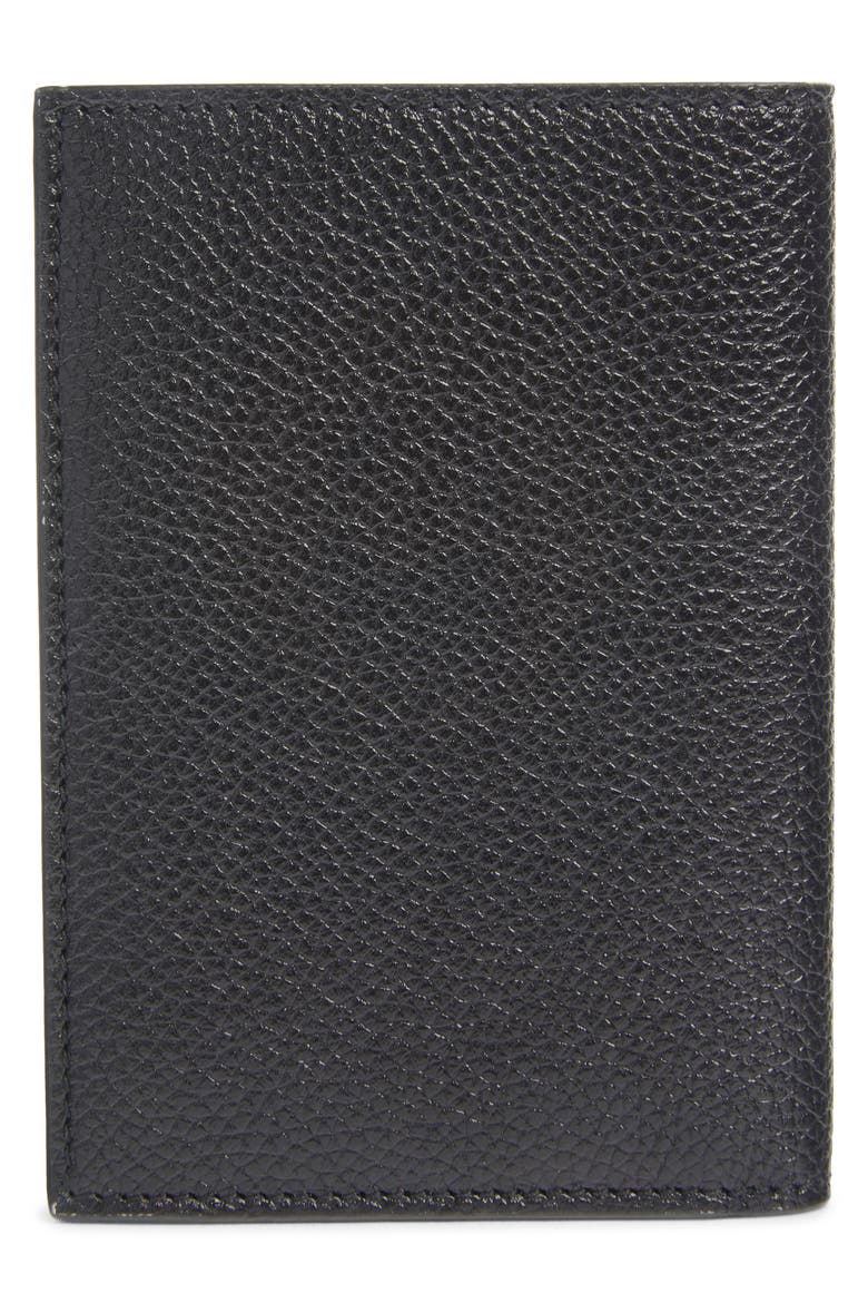 Cash Logo Vertical Leather Bifold Wallet, Alternate, color, BLACK/WHITE