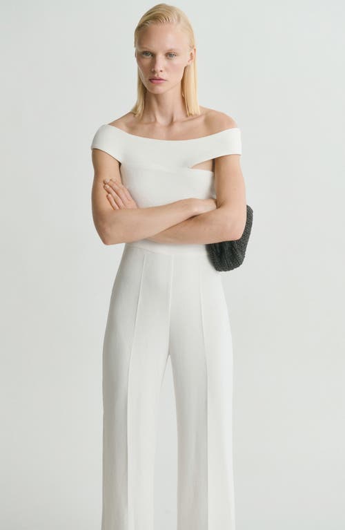 Mango One-shoulder Jumpsuit In White