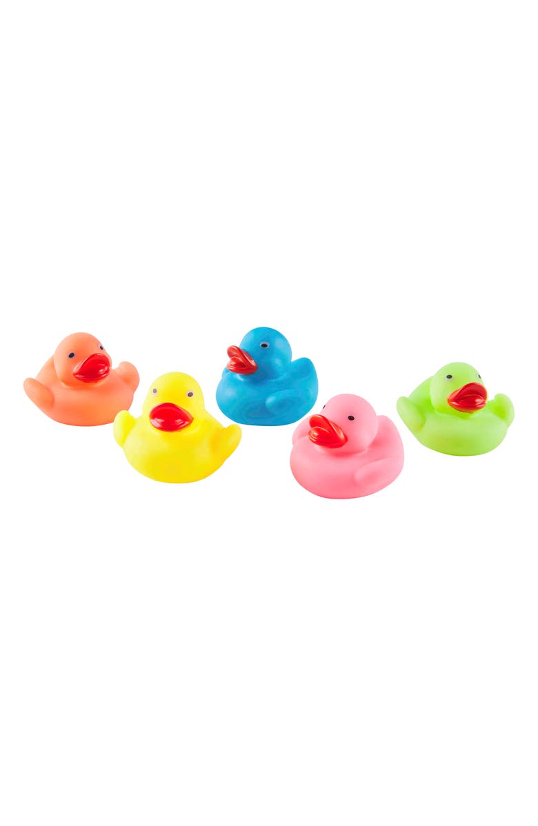 Mud Pie Assorted 5-Pack Light-Up Duck Bath Toys, Main, color, Multi