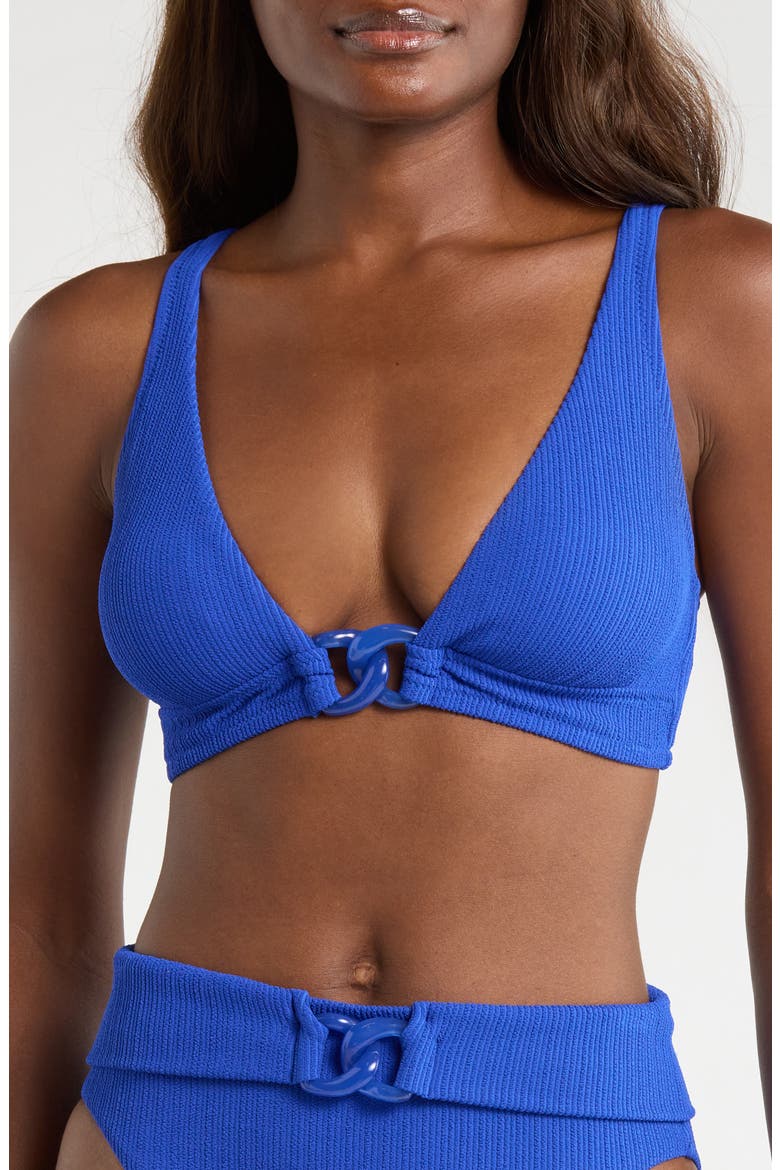 Rib Triangle Bikini Top, Main, color, LUMINOUS BLUE