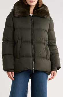 Michael Kors Faux Fur Trim Hooded Puffer Jacket