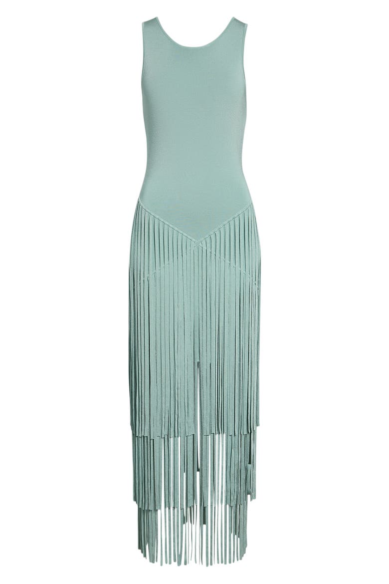 Jora Drop Waist Fringe Hem Maxi Dress, Alternate, color, SEABREEZE