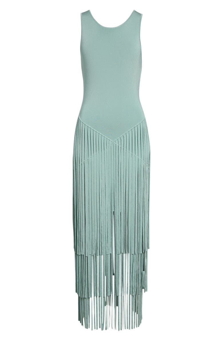 Toccin Jora Drop Waist Fringe Hem Maxi Dress, Alternate, color, Seabreeze