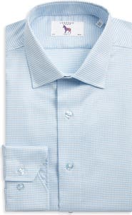 Lorenzo Uomo Trim Fit Houndstooth Check Stretch Cotton Dress Shirt