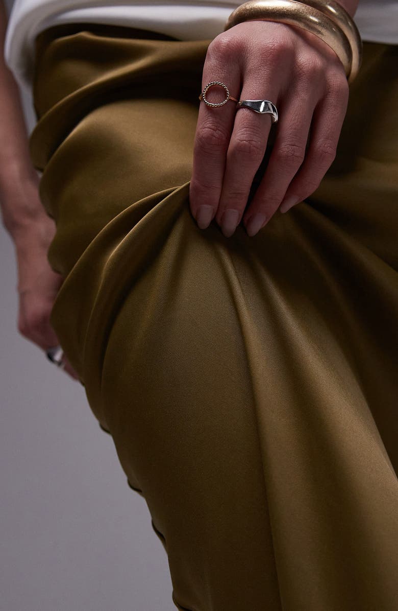 Topshop Bias Cut Satin Maxi Skirt, Alternate, color,