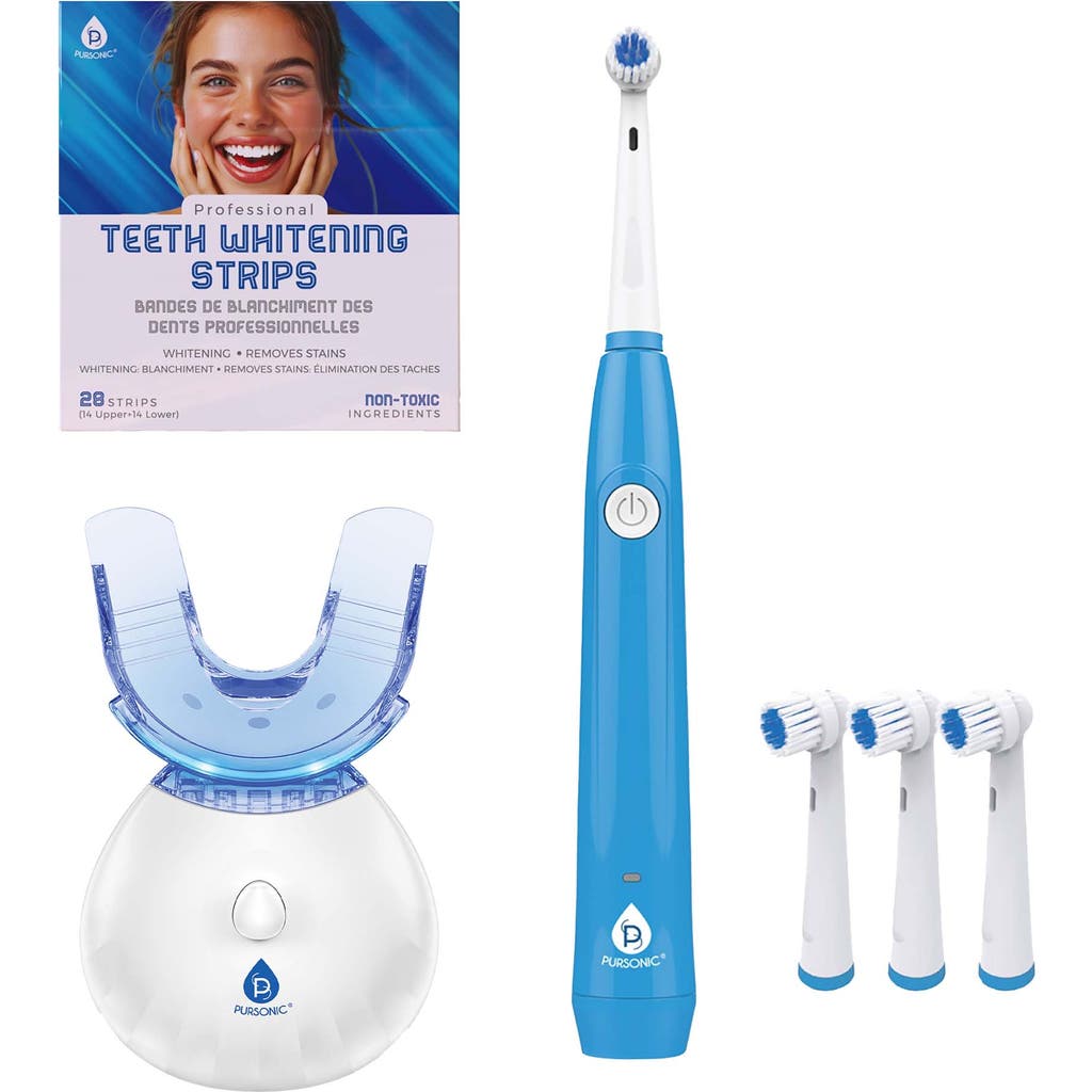 Pursonic Ultimate Teeth Whitening & Oral Care Bundle Led Whitening Kit, Whitening Strips, & Usb Elec In White