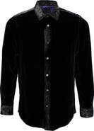 Lords of Harlech Ned Button-Up Velvet Shirt
