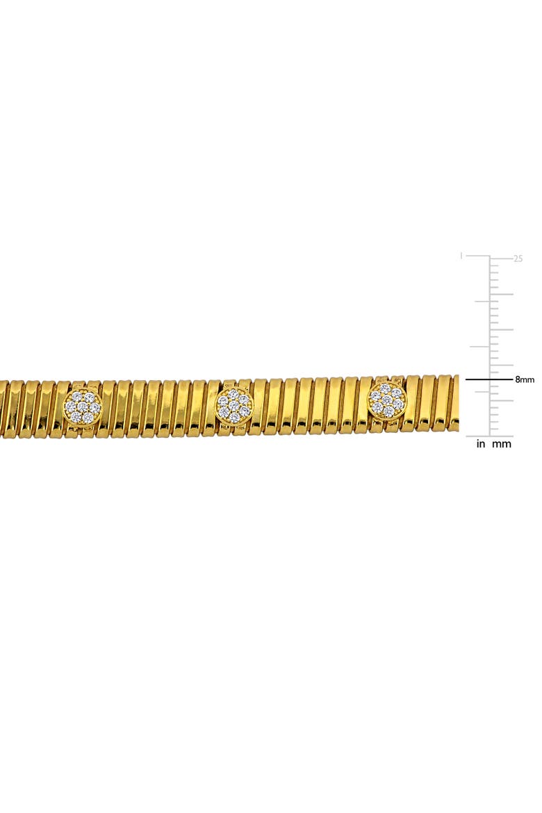 Cubic Zirconia Omega Cluster Bracelet Yellow Plated, Alternate, color, Yellow-Plated
