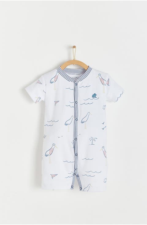 Premium Peruvian Pima Cotton Sea Short Romper for Infant