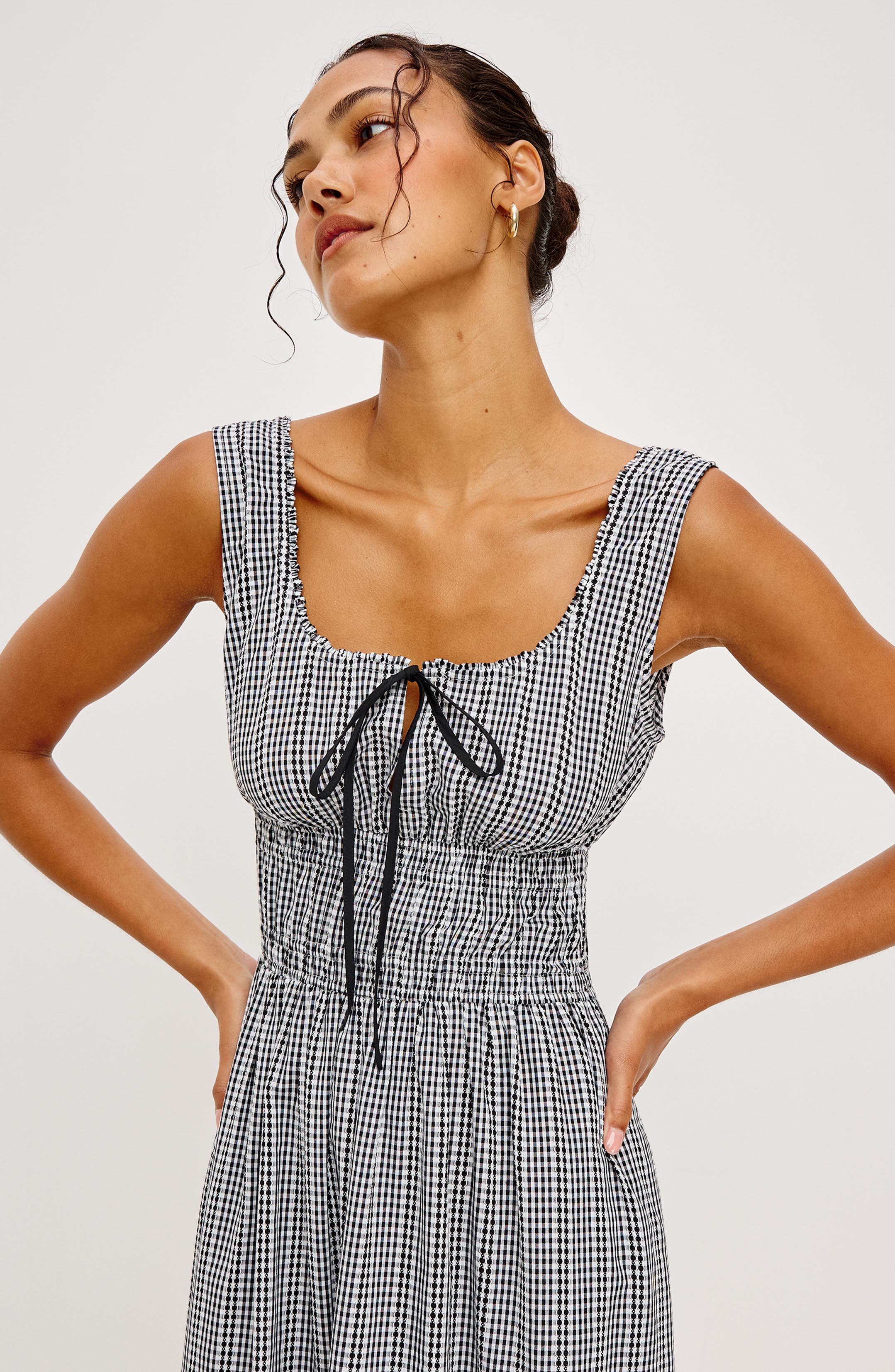 white and black gingham dress Rails Jordie Sleeveless Maxi (Women) Pick a Color:Orange