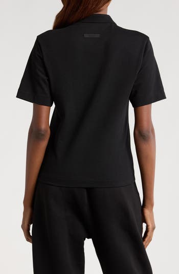 Cotton Blend Piqué Crop Polo